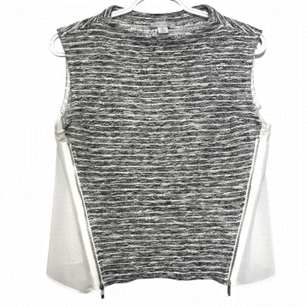1. State Sleeveless Tweed 2 Tone Metallic Blouse, size S